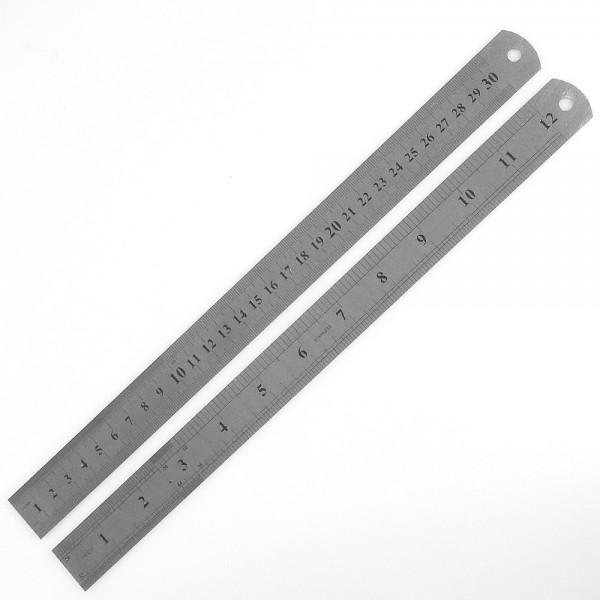 Werkstattlineal (doppeseitig 305 mm / 12 inch) Lineal Stahlmaßstab cm zoll inch
