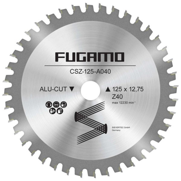 Kreissägeblatt HM Alu 125 mm x 12,7 mm, 40 Zähne