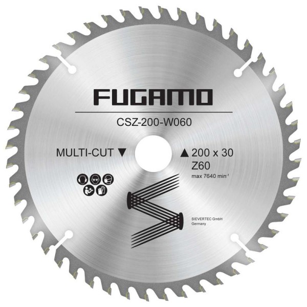 HM Kreissägeblatt Ø 200 x 30 mm, 60 Z für Holzbearbeitung